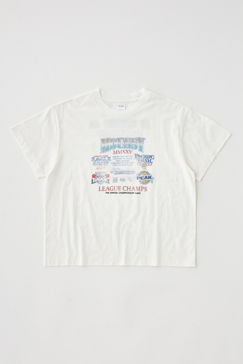 MOUSSY LEAGUE CHAMPS 25 Tシャツ O/WHT FREE