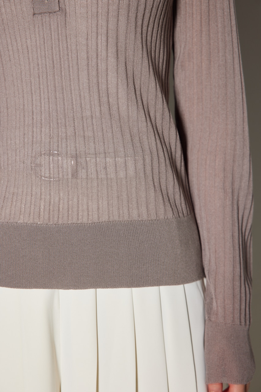 シアーポロニットトップス BRN FREE