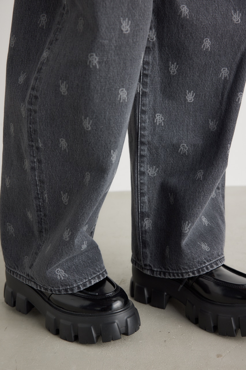 モノグラムロゴJ/WタックDENIM PT BLK XS