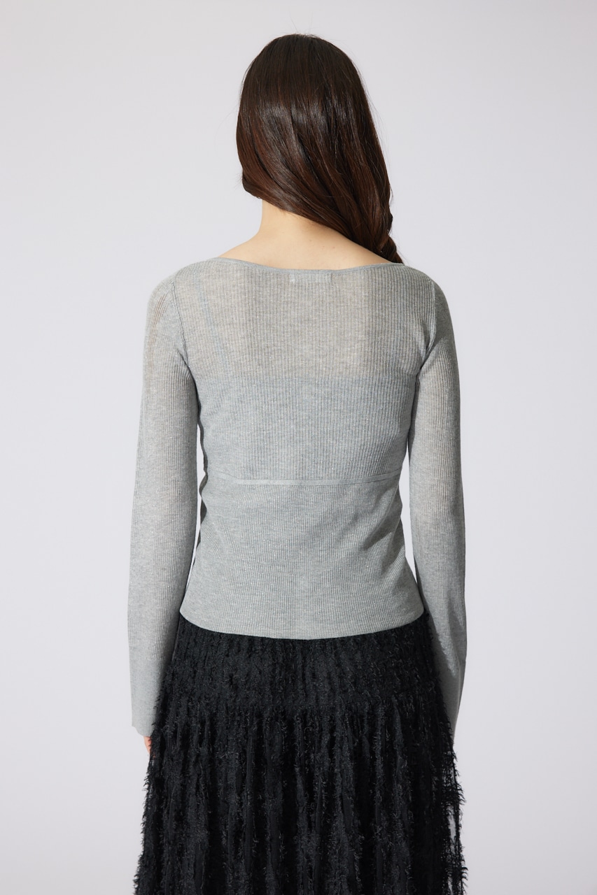 リボンデティールキャミセットカーディガン GRY FREE