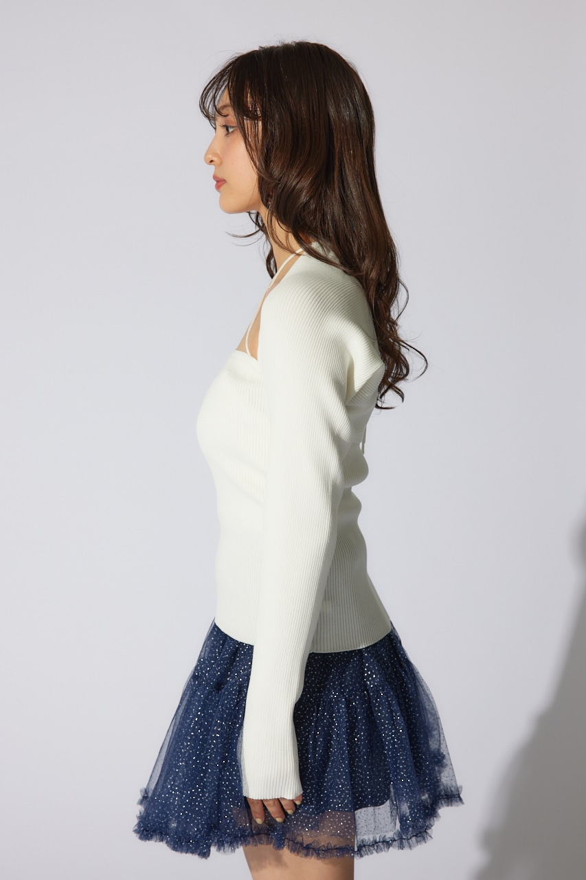 ボレロセットニットトップス WHT FREE