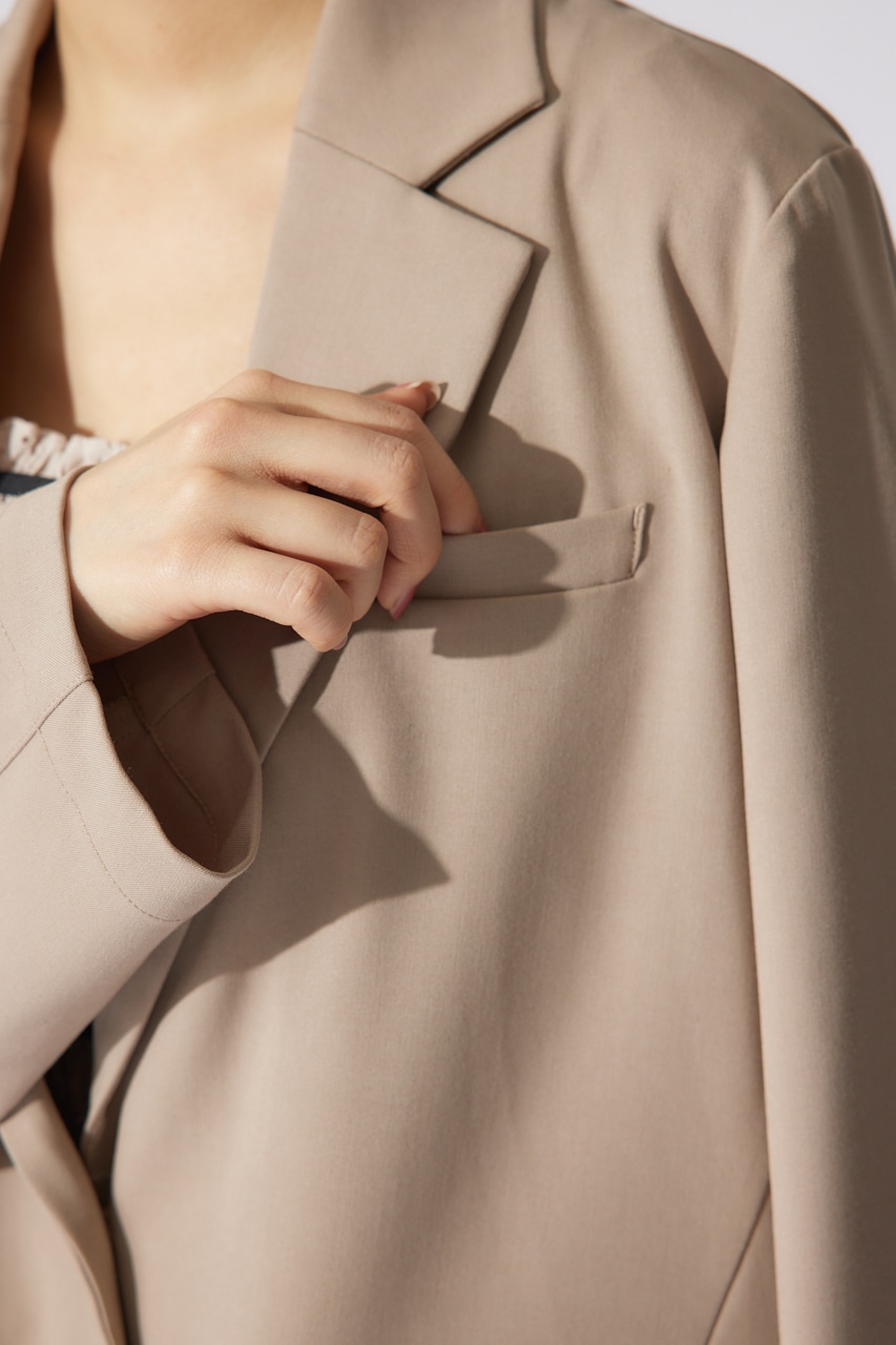 ベーシックシングルテーラードジャケット L/BRN FREE