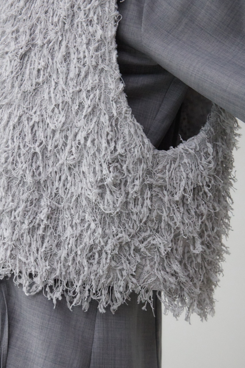 フェザーVネックベスト GRY FREE