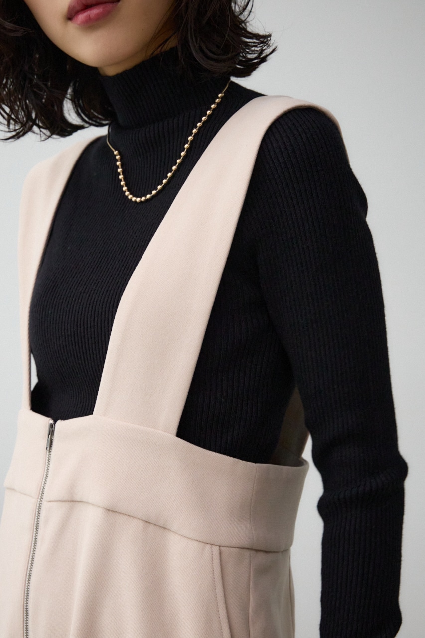 フロントジップジャンパースカート L/BEG S