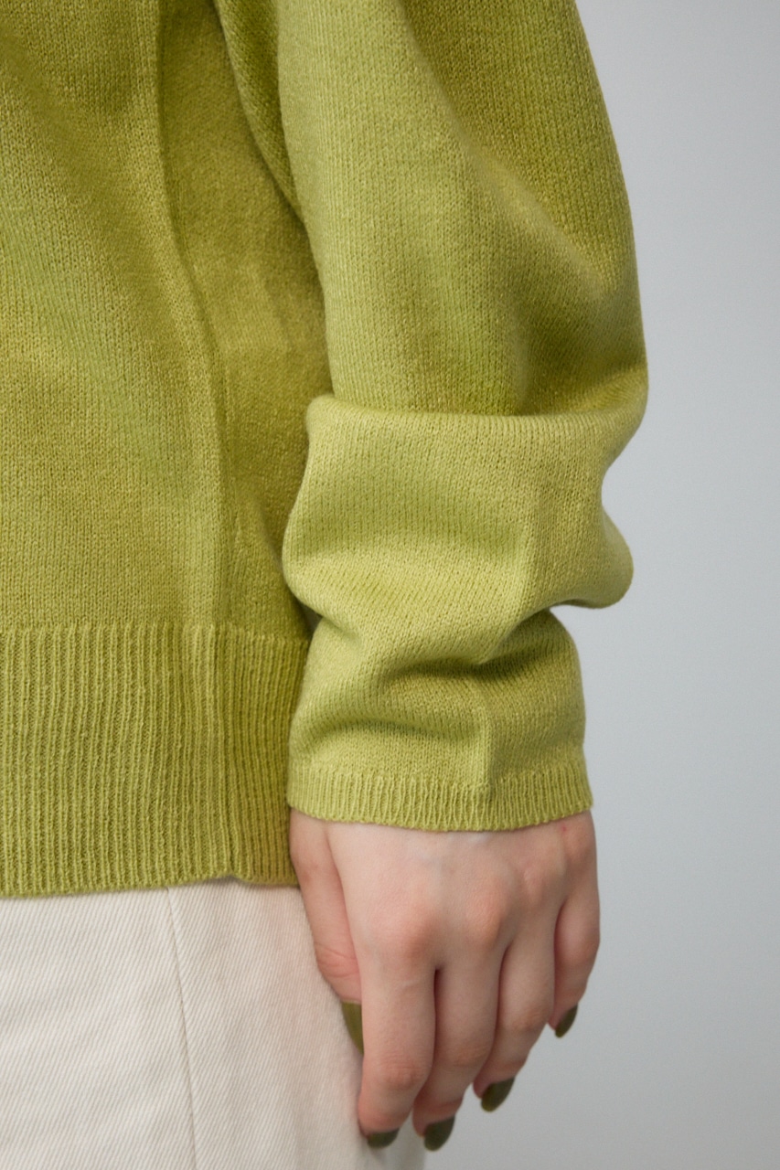 ヌーディー2WAYVネックニットトップス LIME S