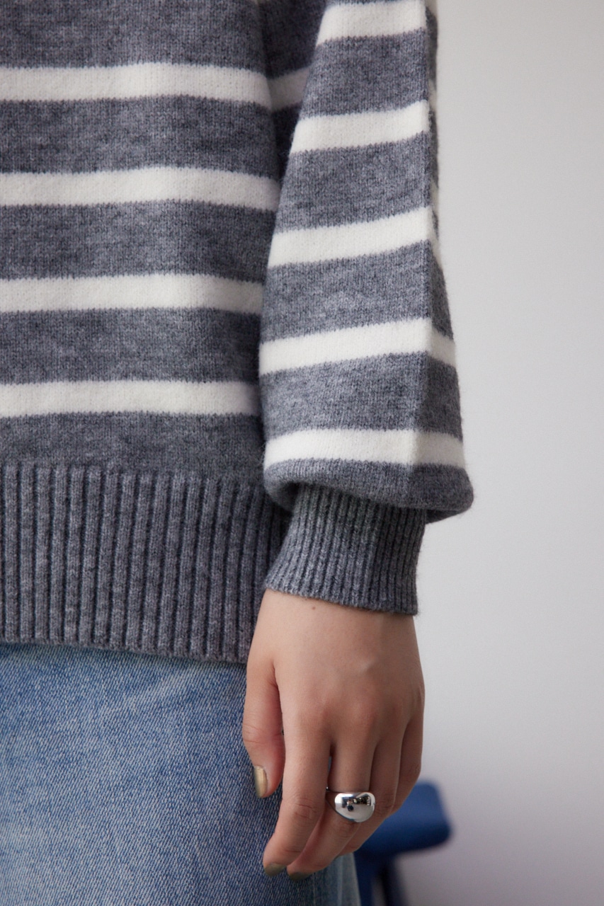 Vネックアソートカラーニットプルオーバー 柄GRY FREE