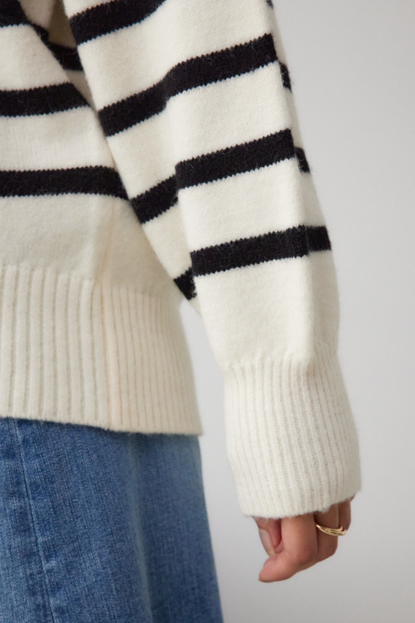 Vネックアソートカラーニットプルオーバー 柄WHT FREE