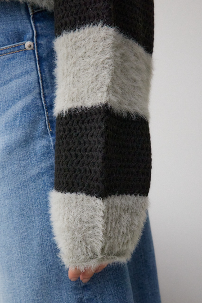 シャギーボーダープルオーバー D/GRY FREE