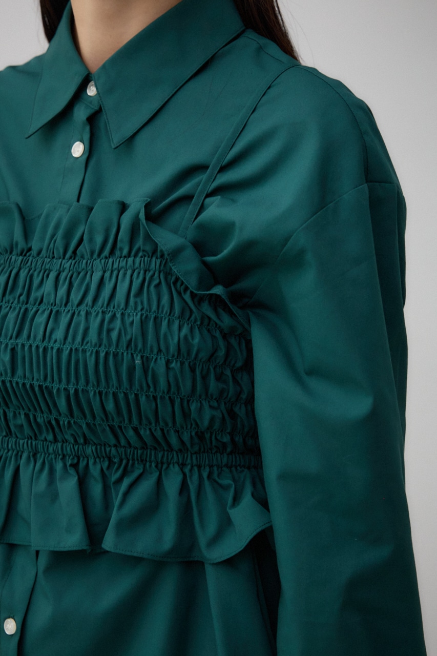 ビスチェ付きオーバーシャツ D/GRN FREE