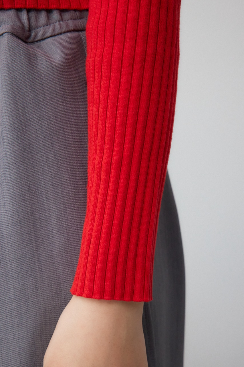 Wジップロングスリーブプルオーバー RED FREE