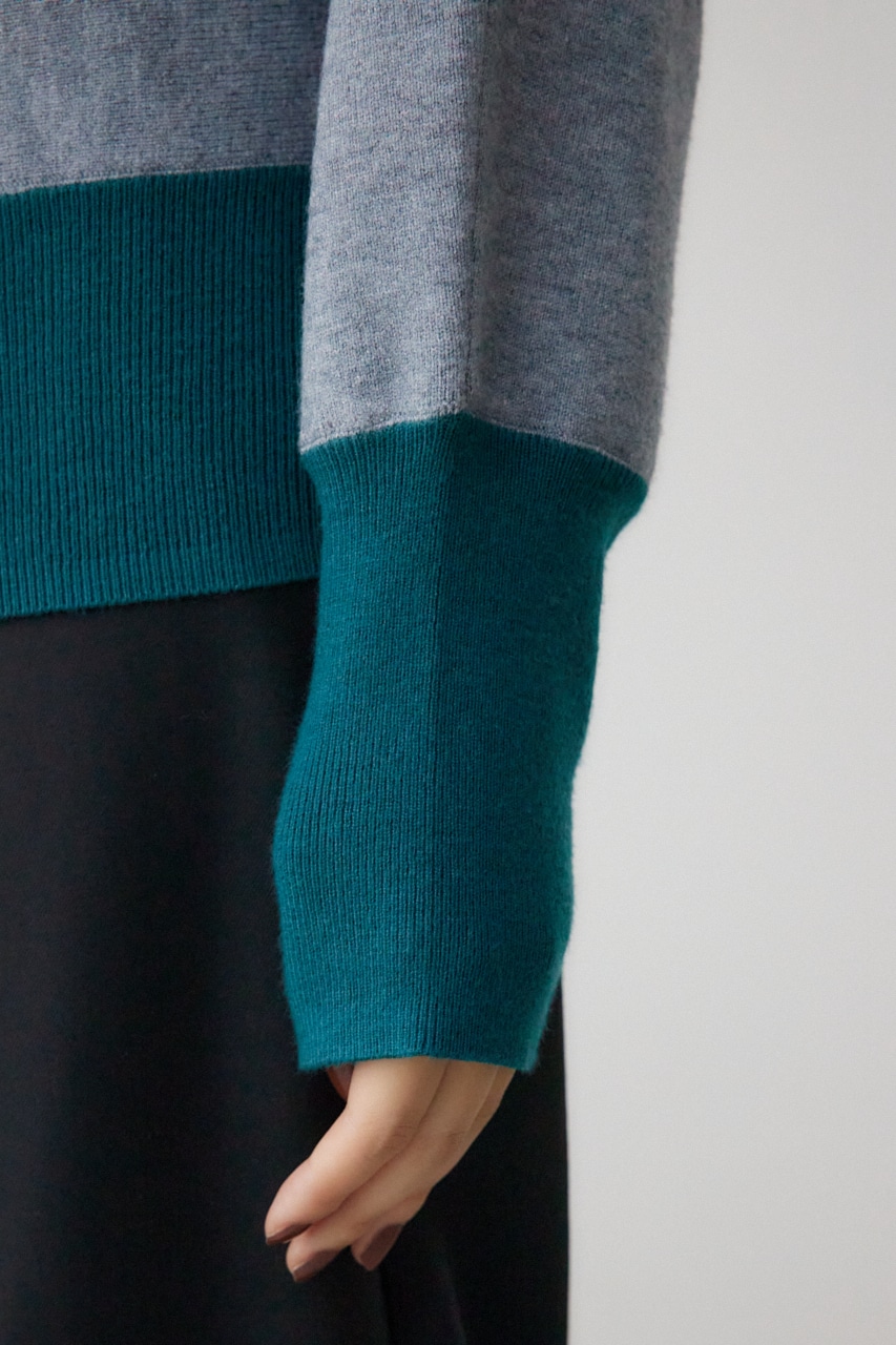 バイカラードルマンニットプルオーバー GRY FREE