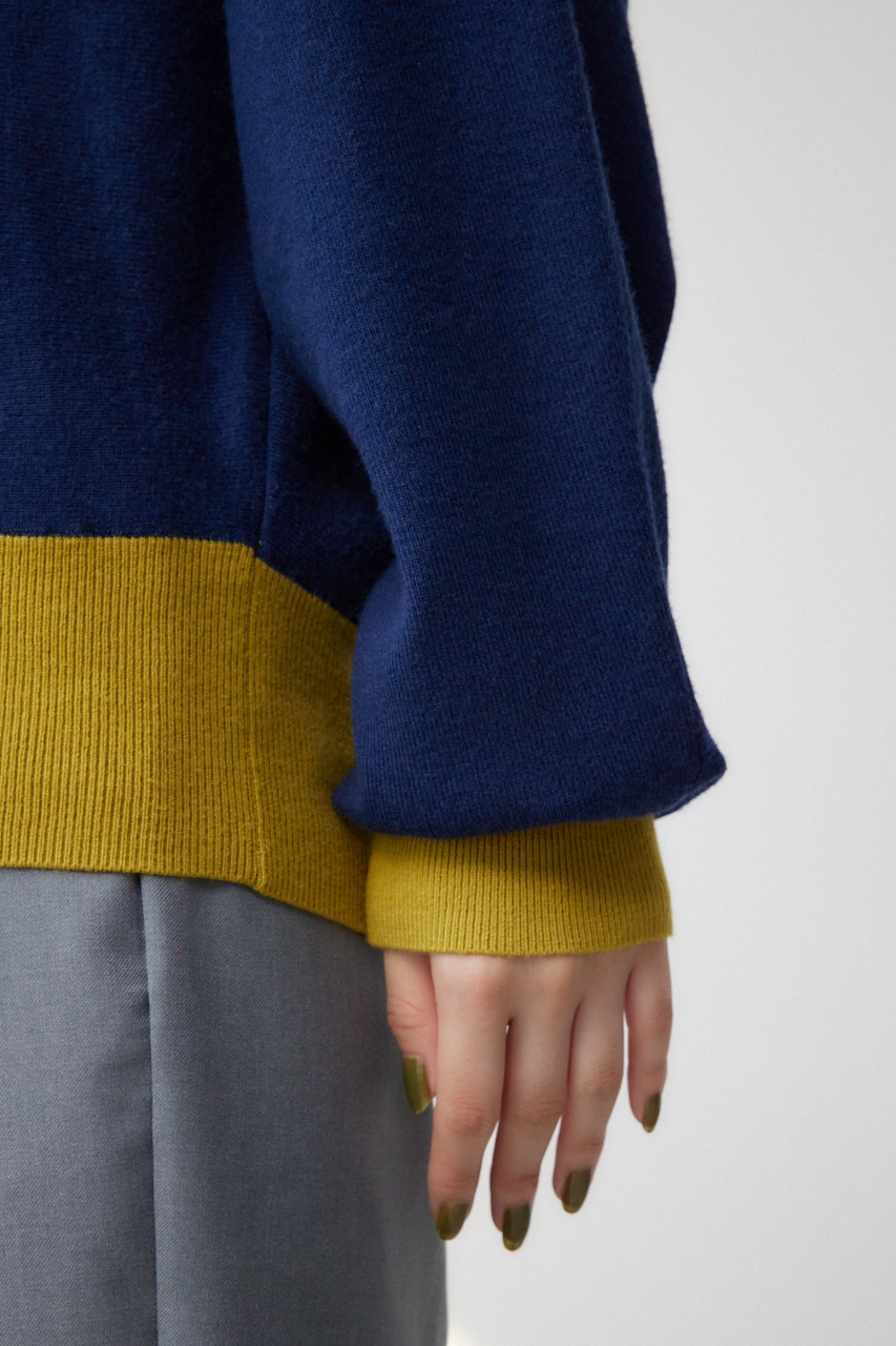 バイカラードルマンニットプルオーバー NVY FREE