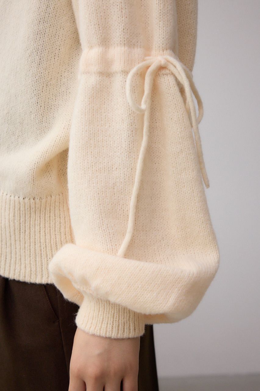 袖リボンデザインニット IVOY FREE