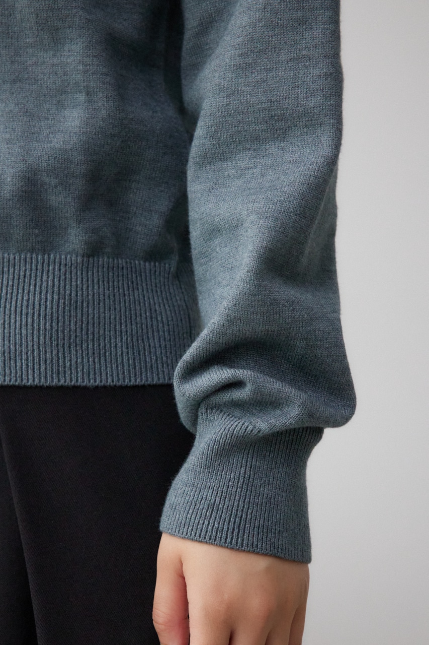 ショルダーデザインフリルニット GRY FREE