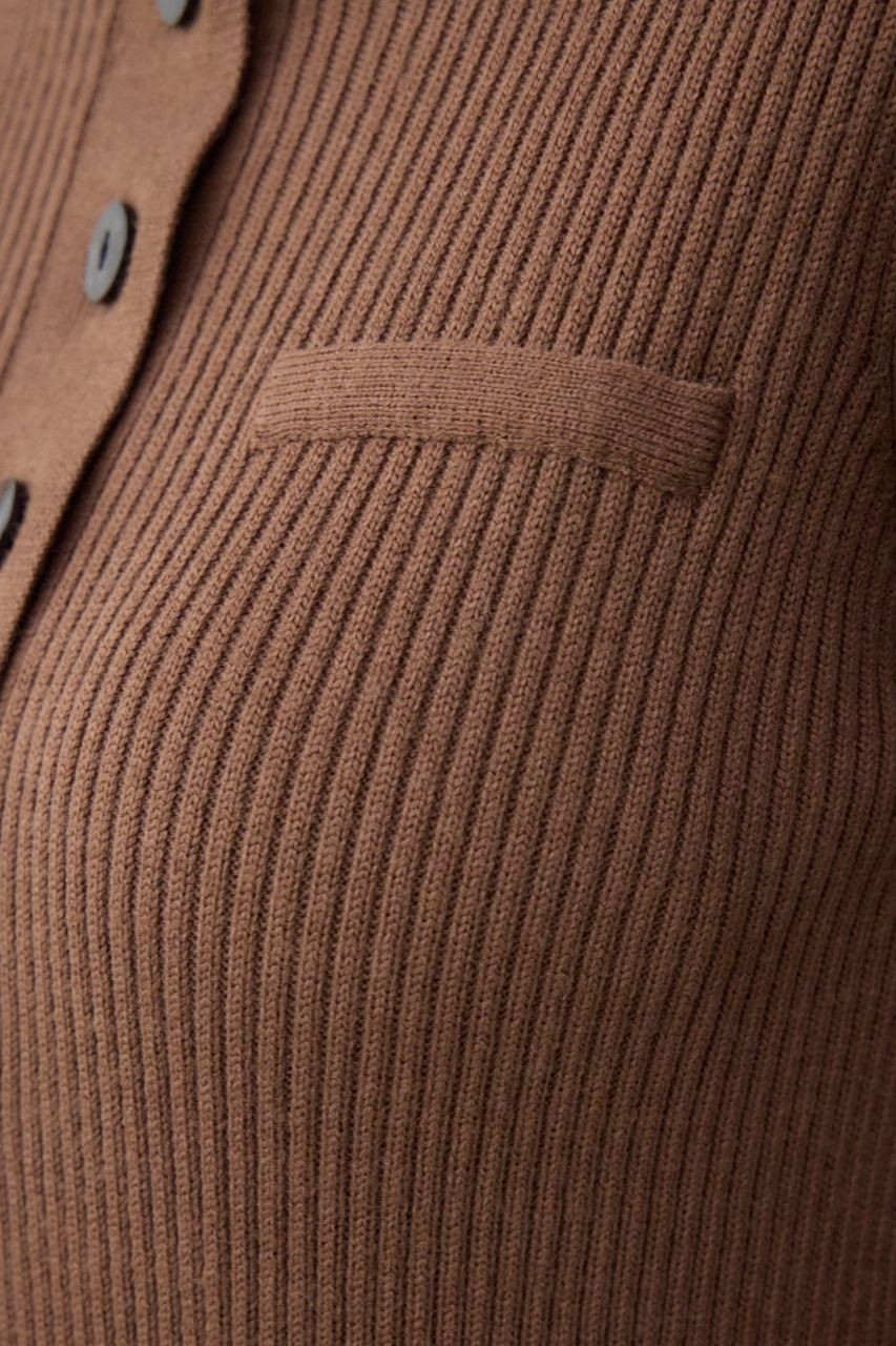 リブニットロングワンピース BRN FREE