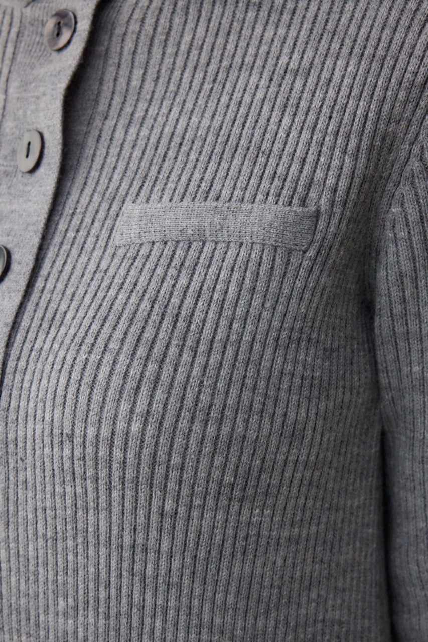リブニットロングワンピース GRY FREE
