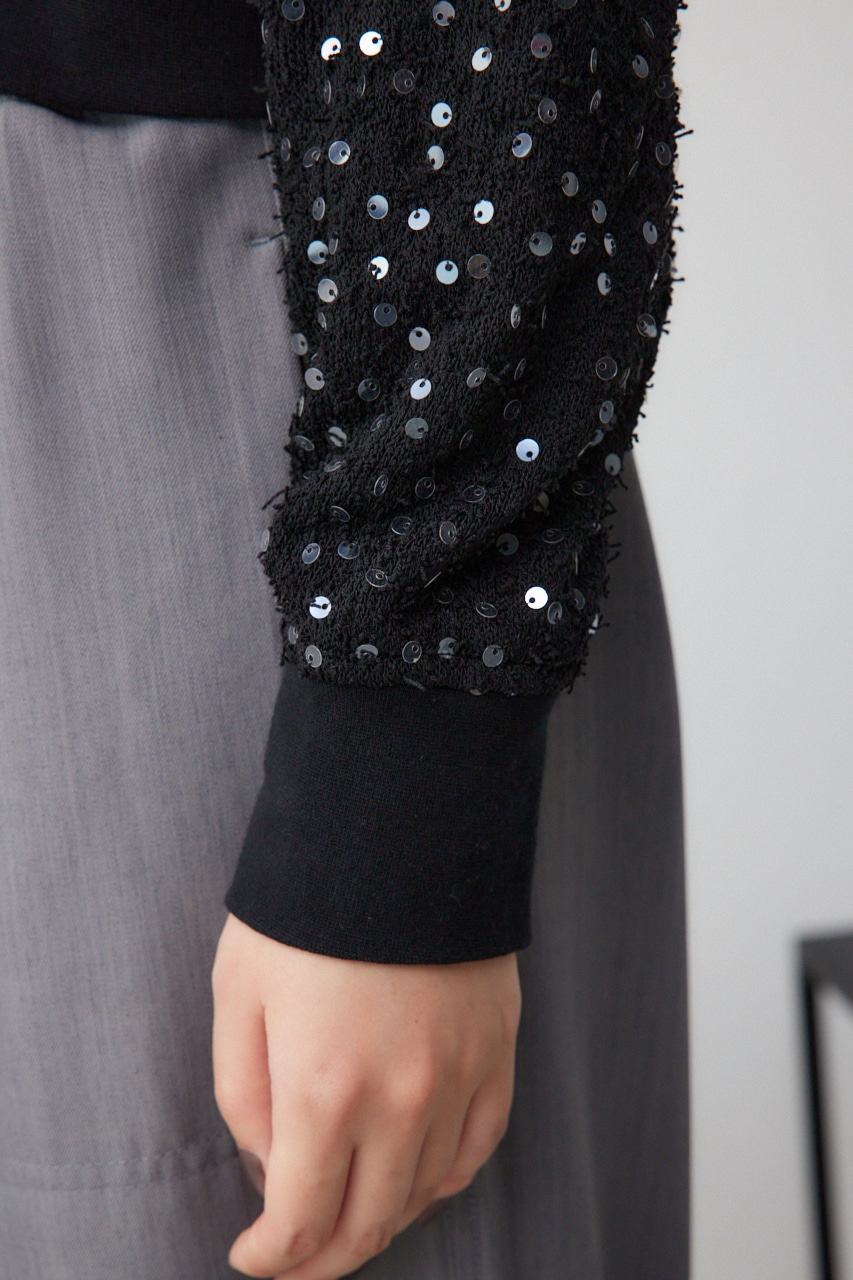 2WAYスパンコールカーディガン BLK FREE