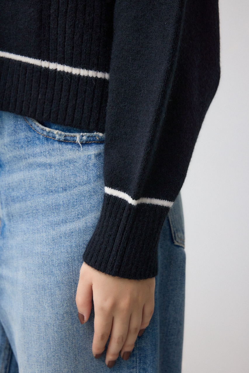 スウェットライクニットプルオーバー BLK FREE