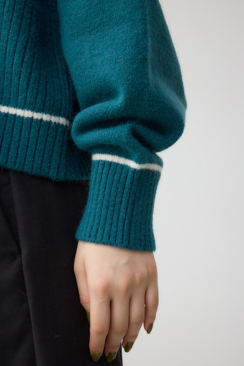 スウェットライクニットプルオーバー D/BLU FREE