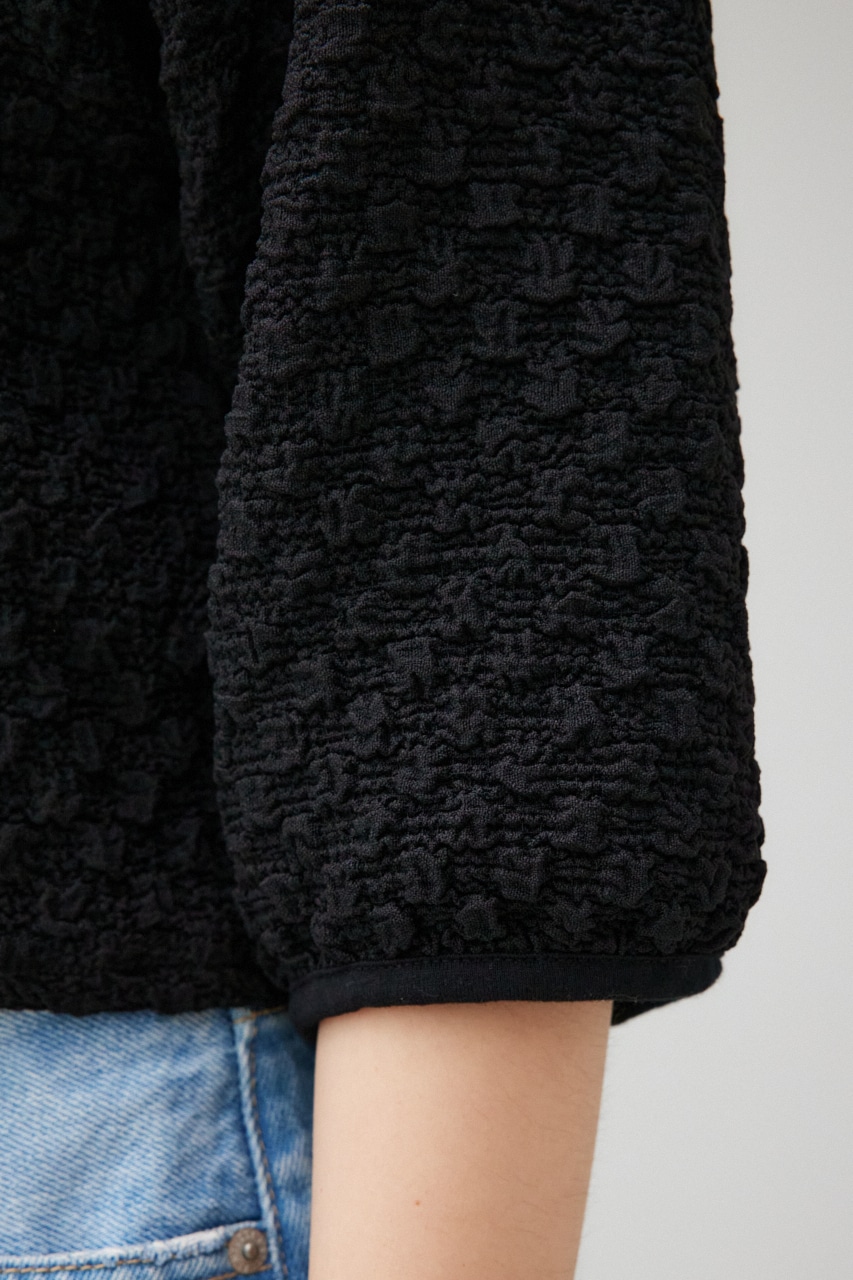 ポップコーンカットカーディガン BLK FREE