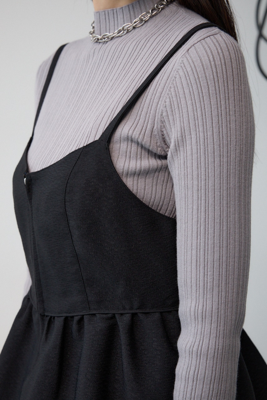 ジャガードフレアキャミ BLK FREE