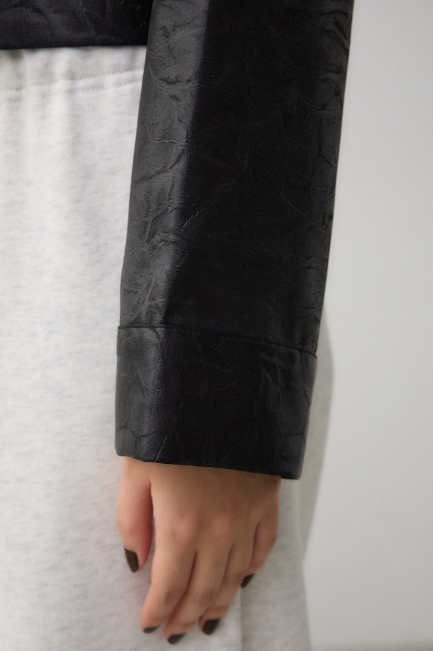 フェイクレザーシャツ BLK FREE