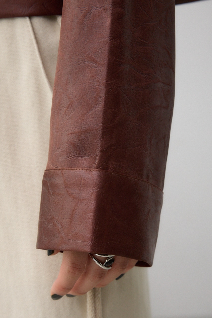 フェイクレザーシャツ D/BRN FREE