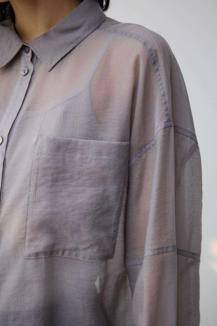 バックスリットシアーオーバーシャツ GRY FREE