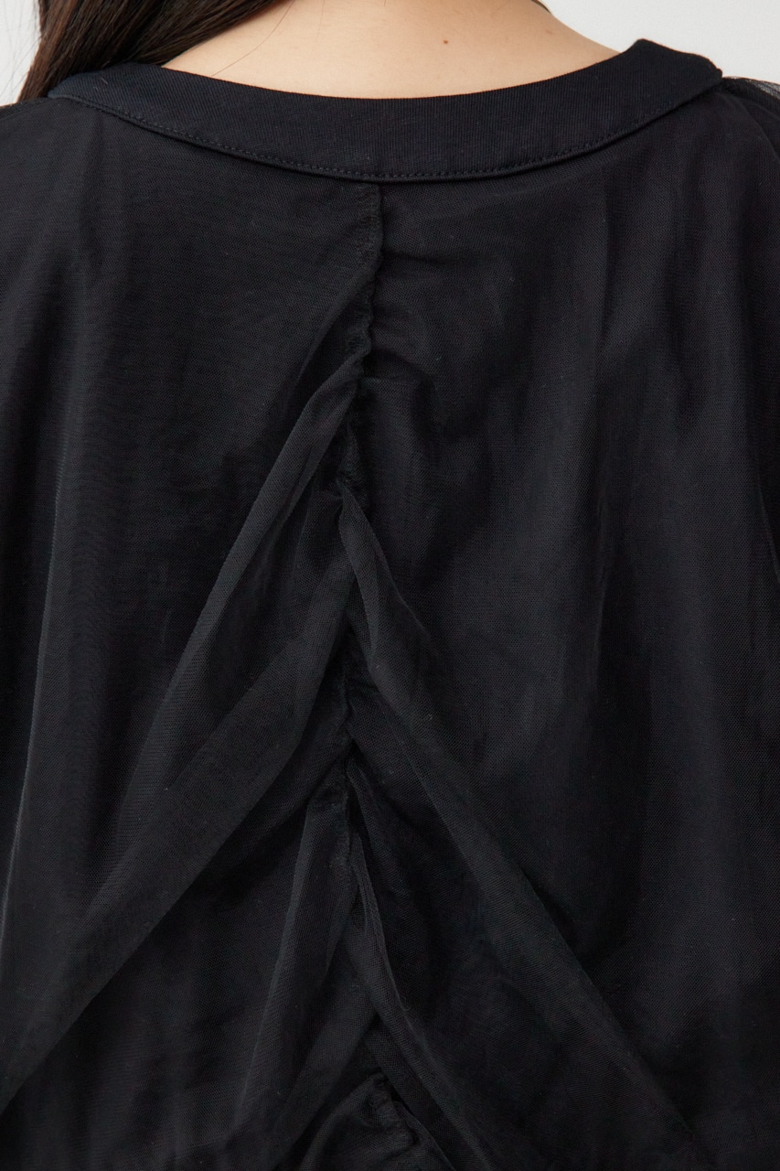 チュールドッキングカーディガン BLK FREE