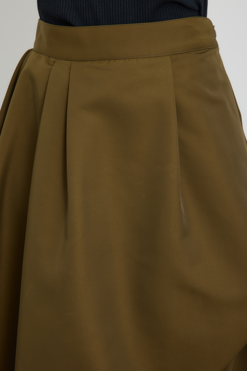 【PLUS】タックギャザーフレアスカート KHA M