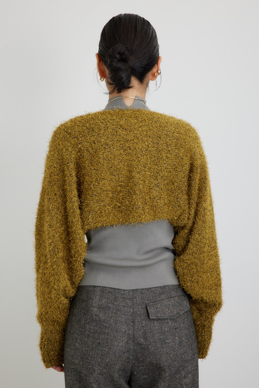 【PLUS】ショートボレロレイヤードセットニット D/YEL FREE