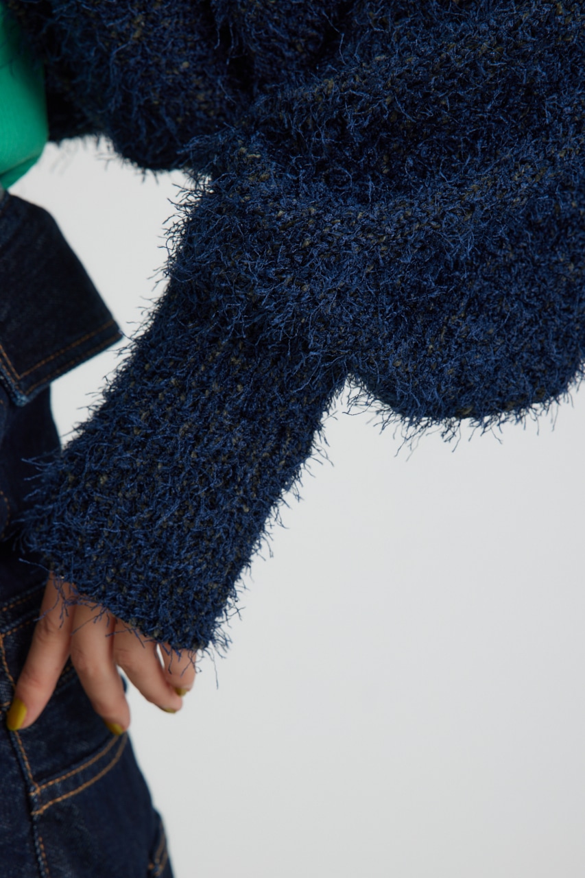 【PLUS】ショートボレロレイヤードセットニット NVY FREE