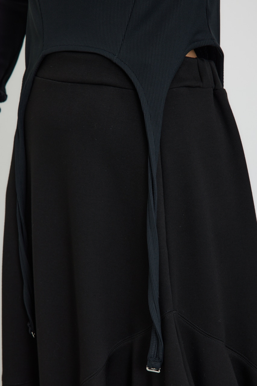 【PLUS】レースドッキングストラップトップス BLK FREE