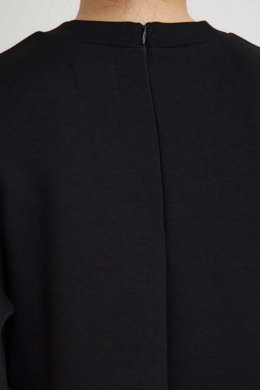 【PLUS】サイドタックコクーンワンピース BLK M