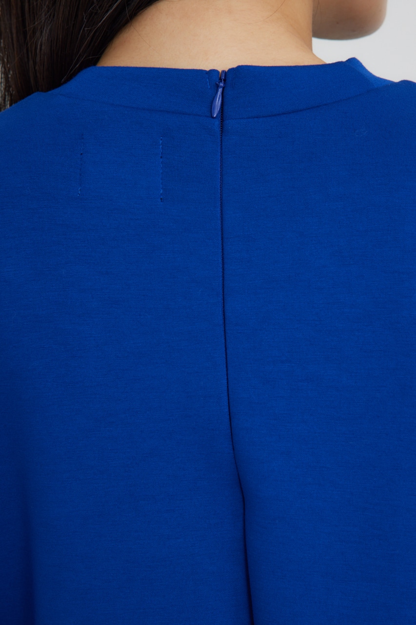 【PLUS】サイドタックコクーンワンピース D/BLU M