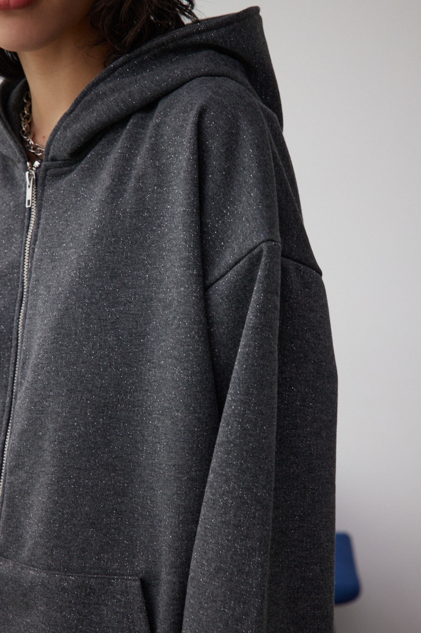 ラメウラケビッグパーカー C.GRY FREE