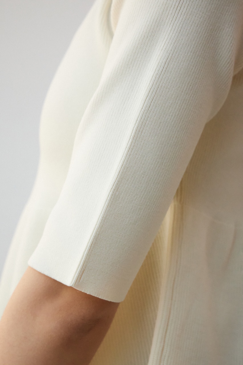 ペプラム5分袖ニットトップス IVOY FREE