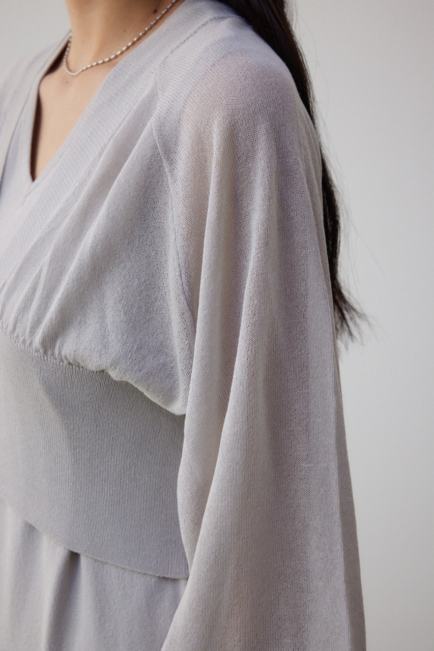 カーデセットニットワンピース L/GRY S