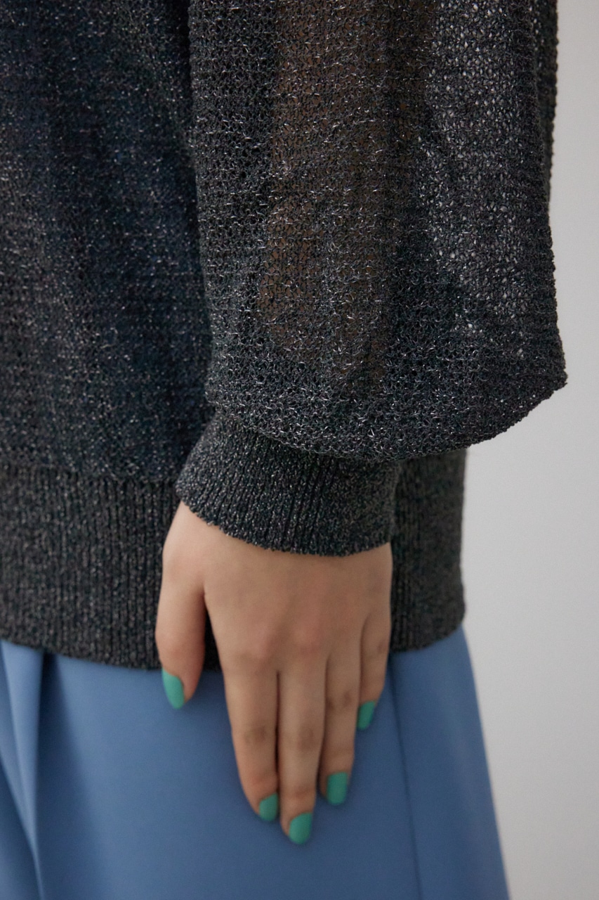 シアーグリッタールーズニット BLK FREE