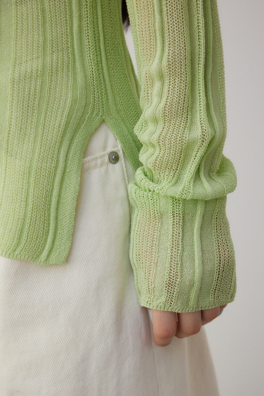 シアーランダムリブニットトップス MINT FREE