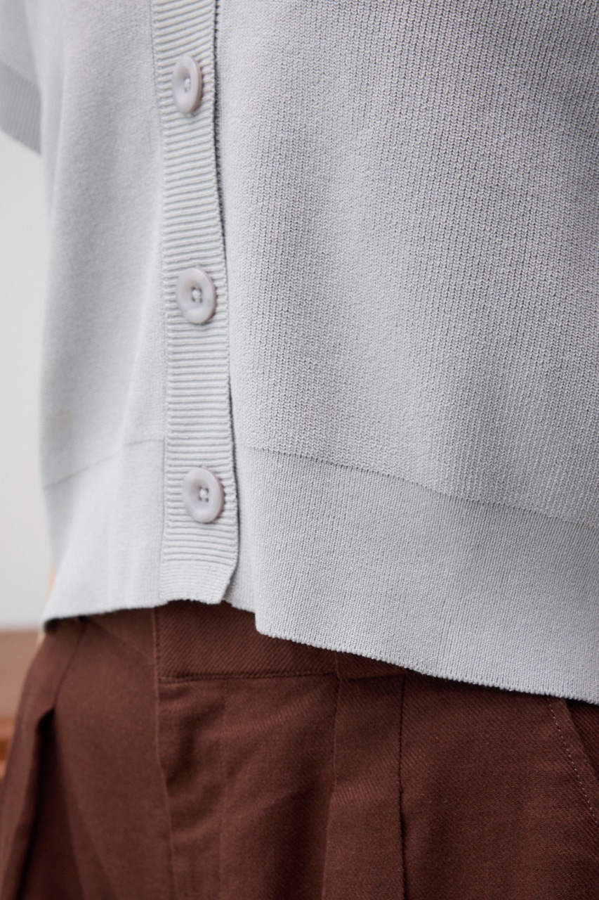 半袖ニットカーディガン GRY S