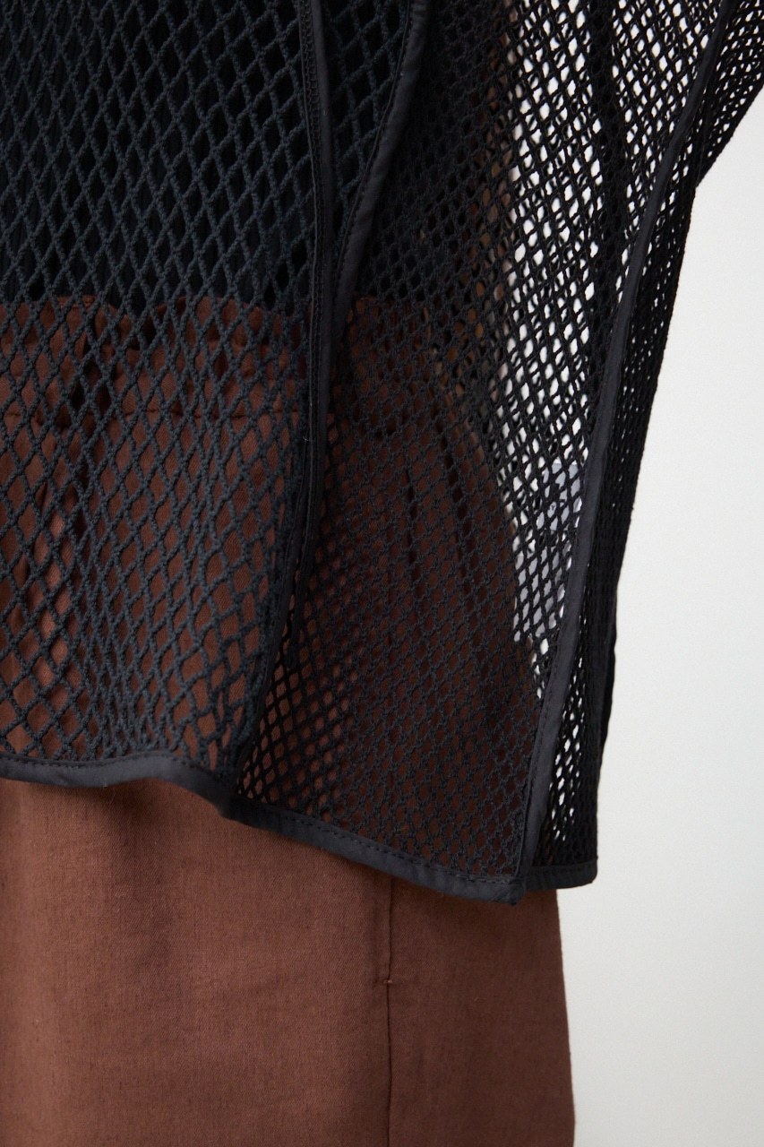 パターンメッシュプルオーバー BLK FREE