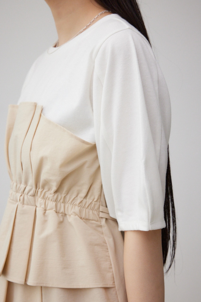 ビスチェレイヤードトップス 柄BEG M