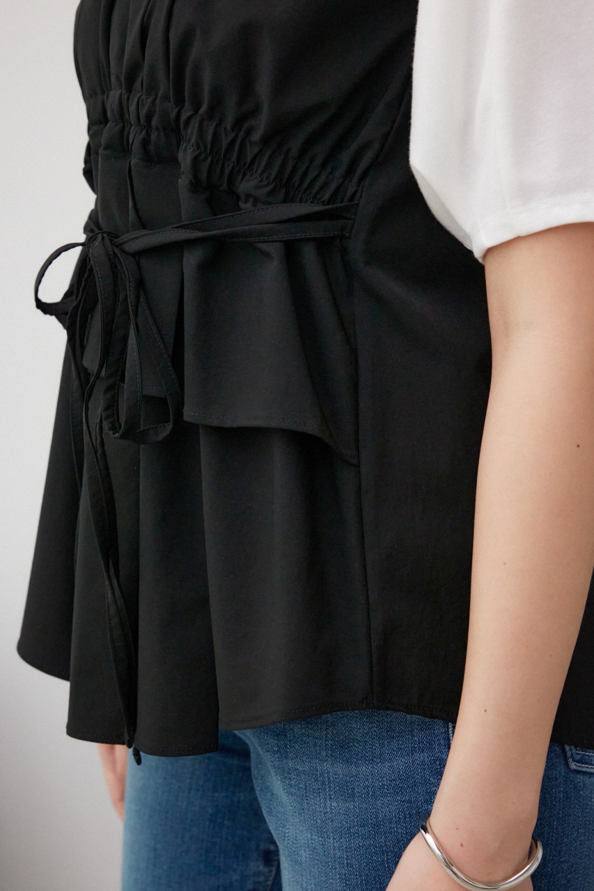 ビスチェレイヤードトップス 柄BLK S