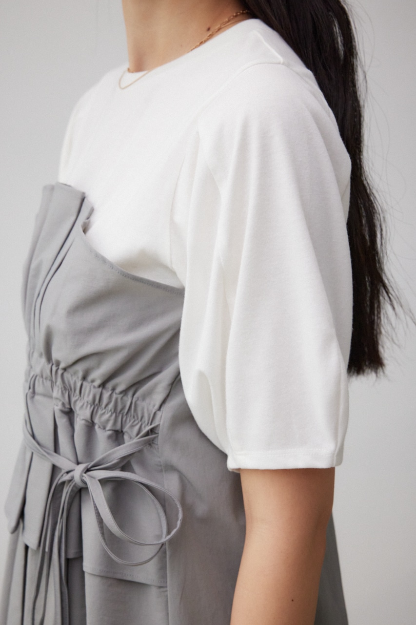 ビスチェレイヤードトップス 柄GRY M