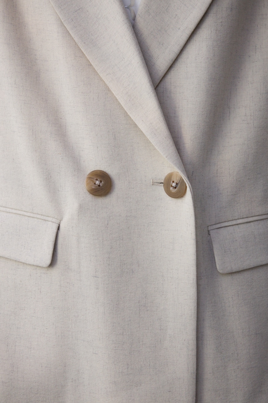 ポリエステルリネンミックスダブルジャケット L/BEG FREE