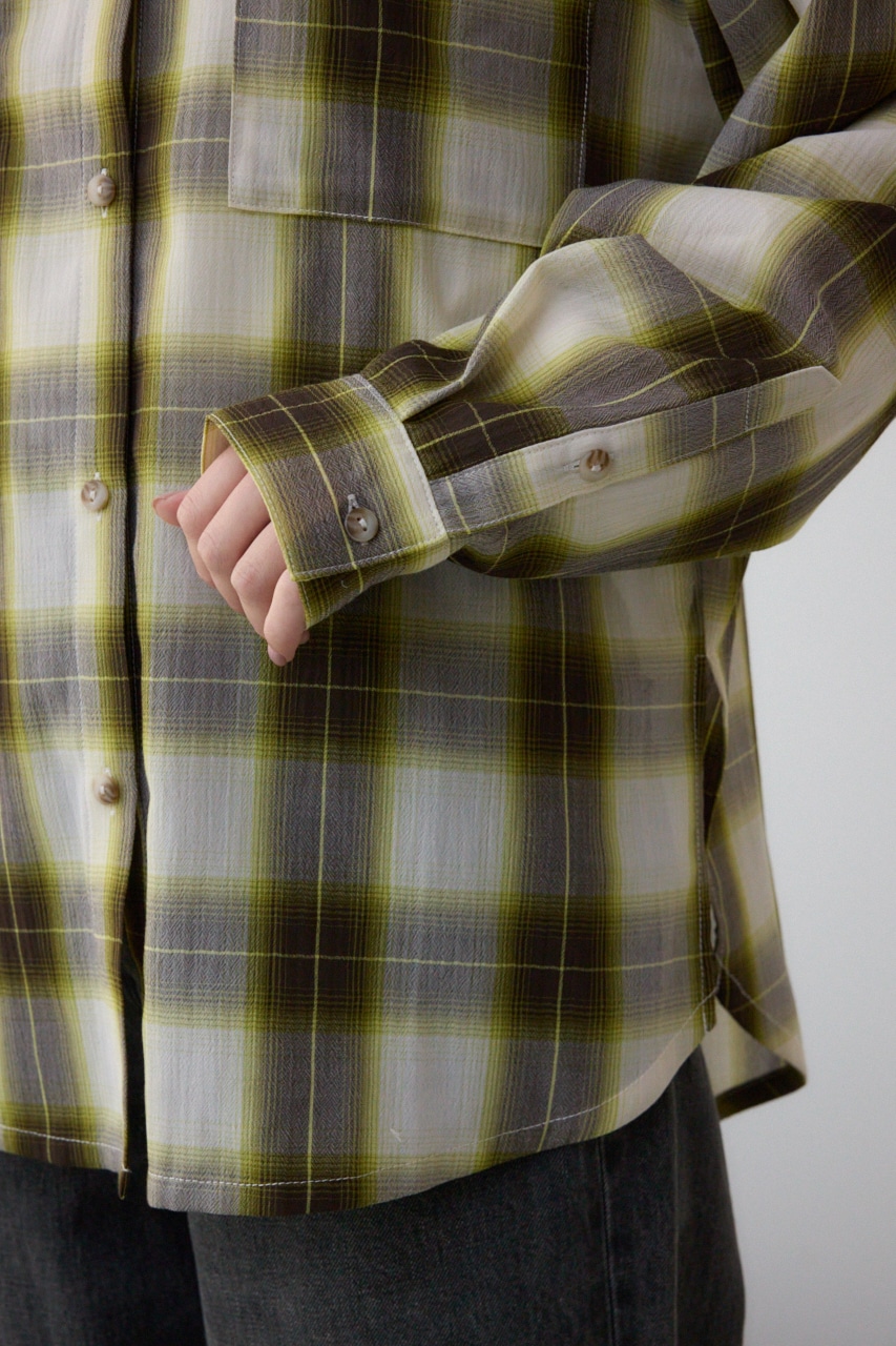 オンブレチェックライトシャツ 柄KHA FREE