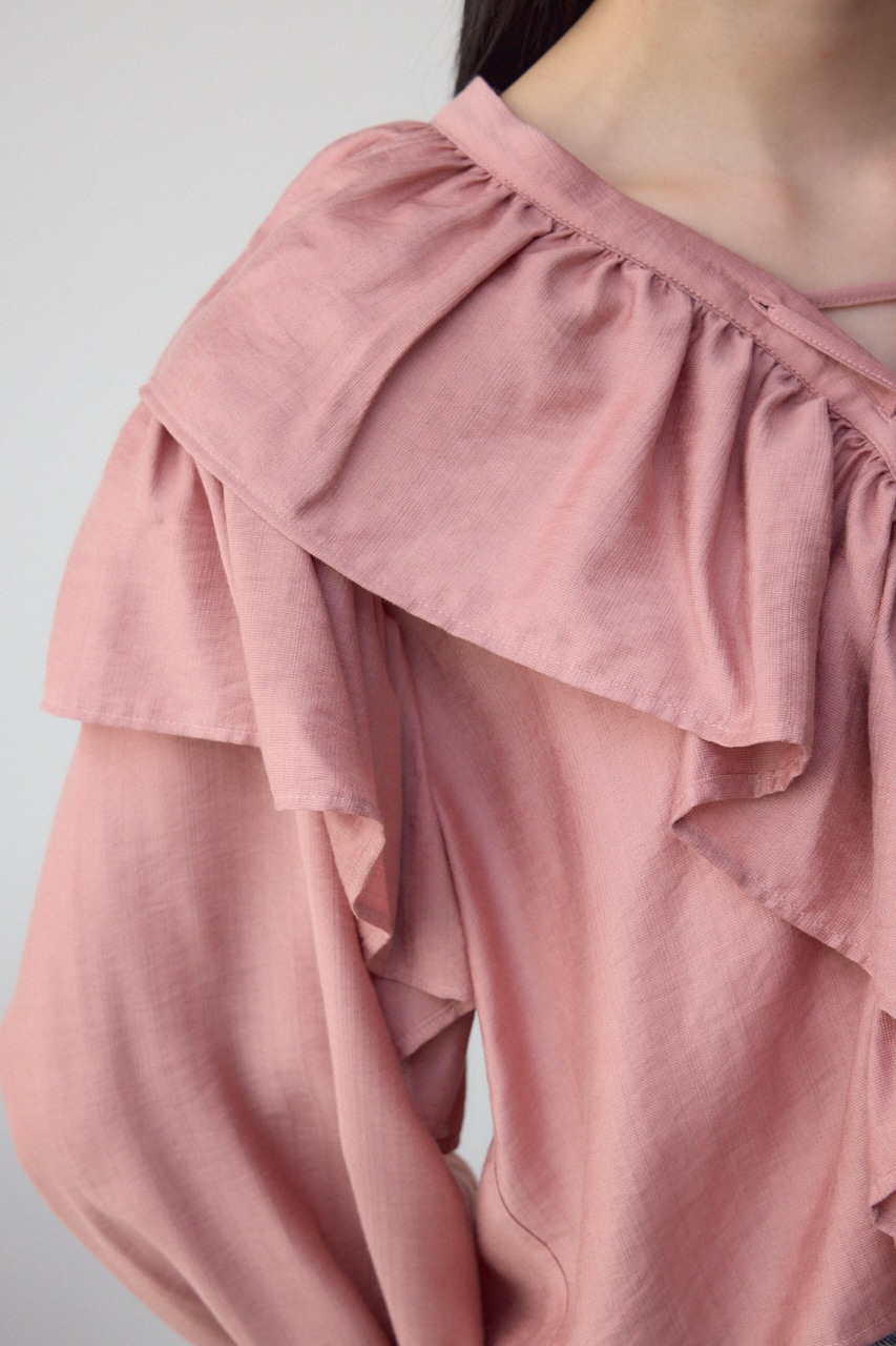 ラッフルフリルブラウス PNK FREE