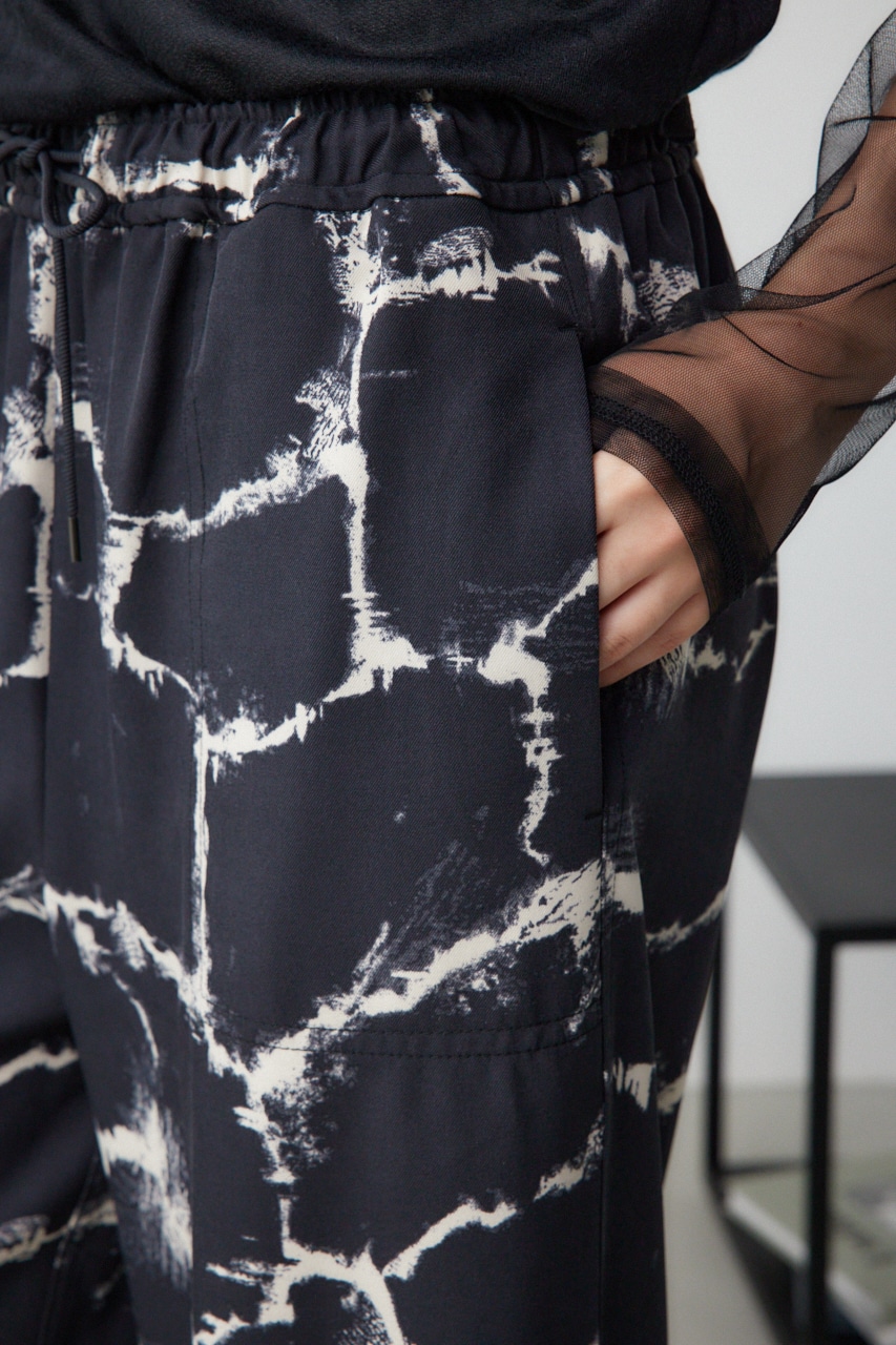 パッチポケットイージーパンツ 柄BLK M