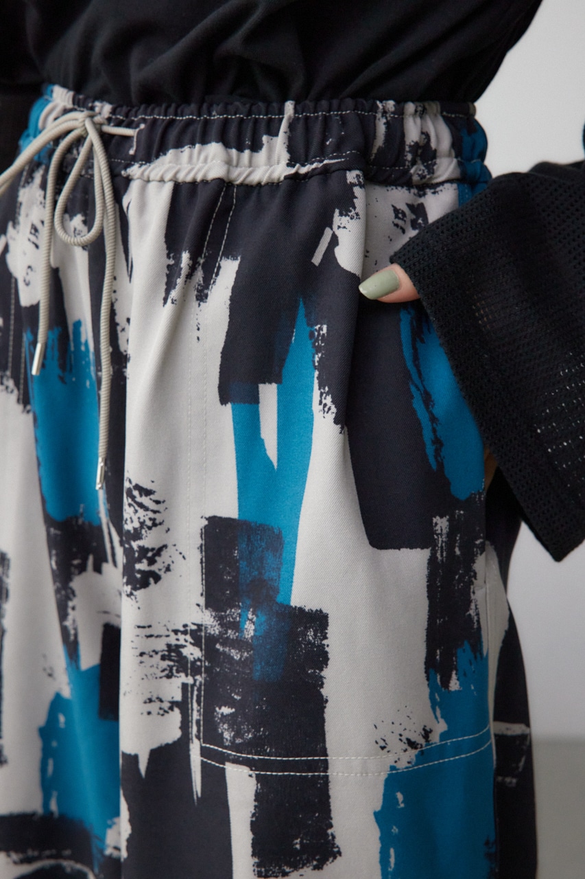 パッチポケットイージーパンツ 柄GRY M